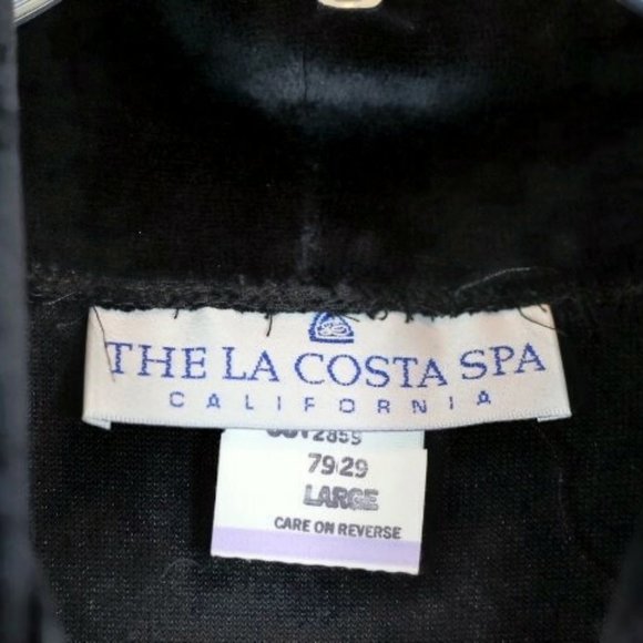 The La Costa Spa Black Women's 2 Piece Pants Top Set Outift Size Large 037 - Picture 2 of 7